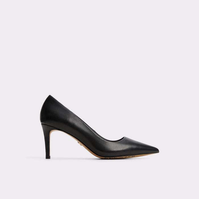 Stiletto heeled shoes in black leather - VERONE