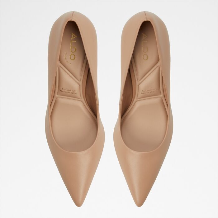 Stiletto heeled shoes in beige leather - VERONE