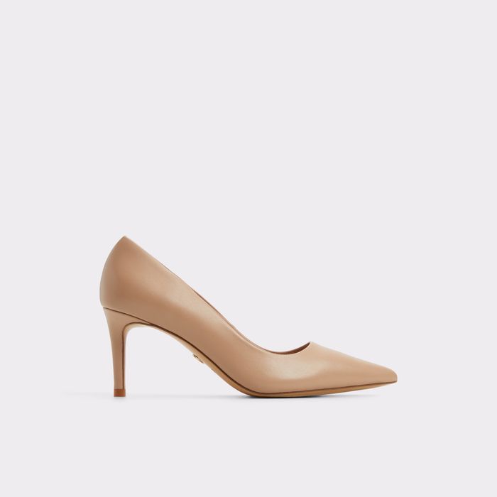 Stiletto heeled shoes in beige leather - VERONE