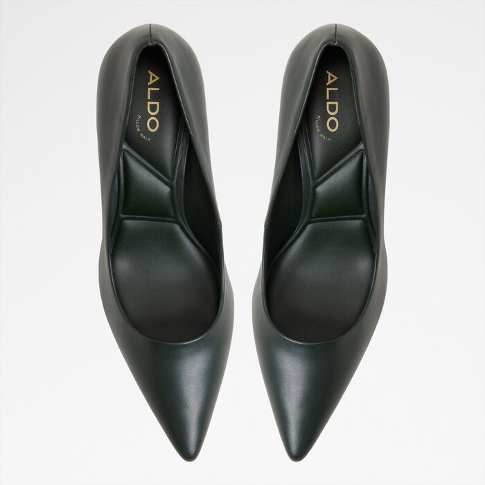 Stiletto heeled shoes in green leather - VERONE