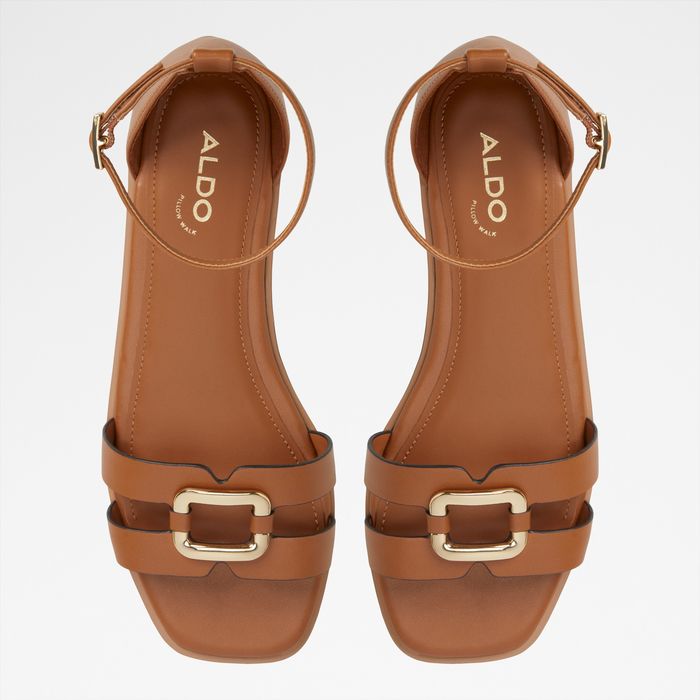 Flat sandals in cognac - VOK