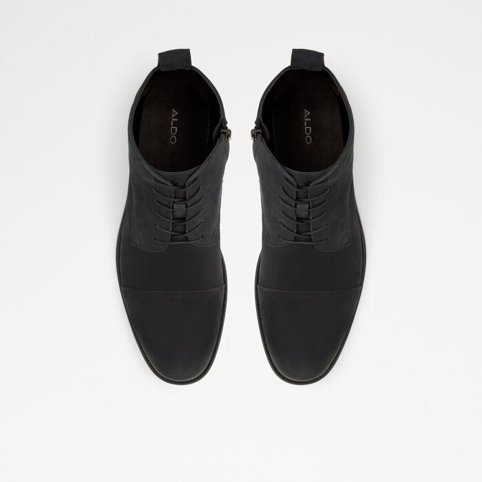 Lace-up boots in black leather - WALDRAMM-U