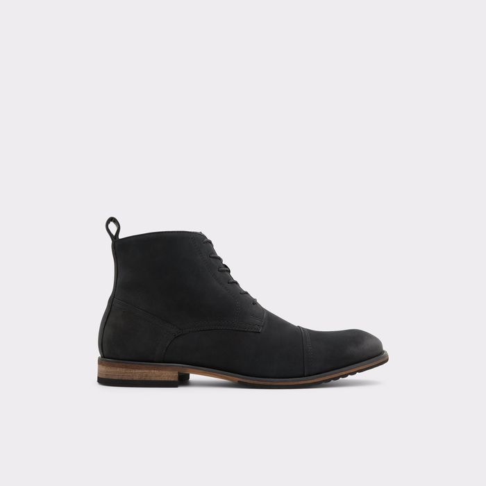 Lace-up boots in black leather - WALDRAMM-U