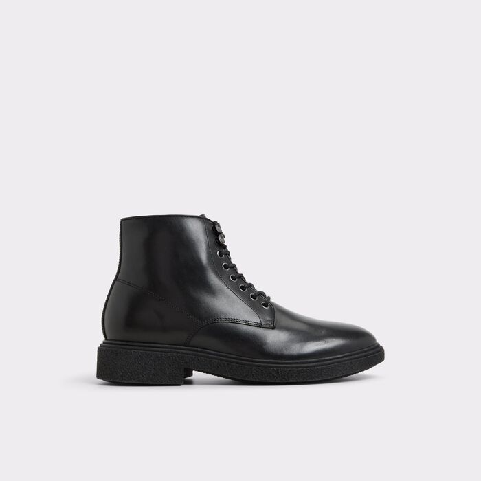 Lace-up boots in black leather - WALTONN