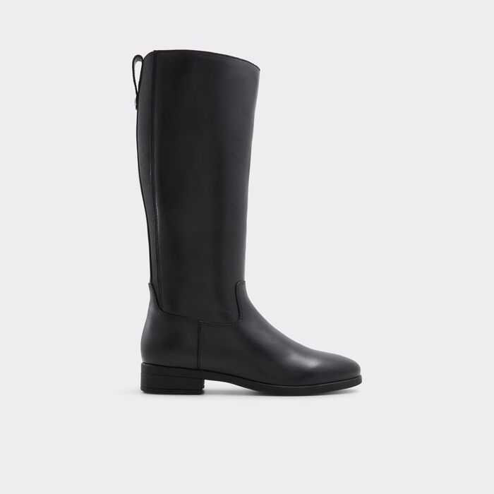 Flat boots in black leather - WICOENITALL