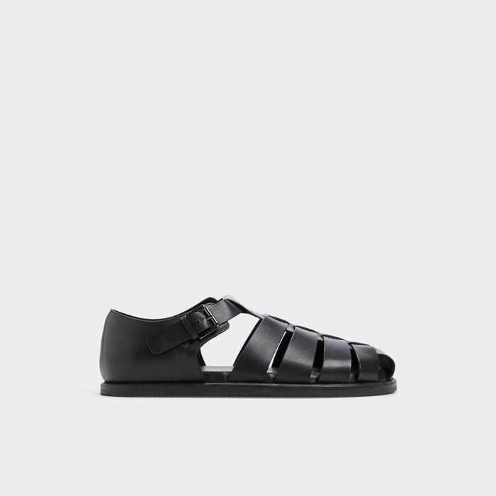 Sandals in black leather - WILDHAVEN