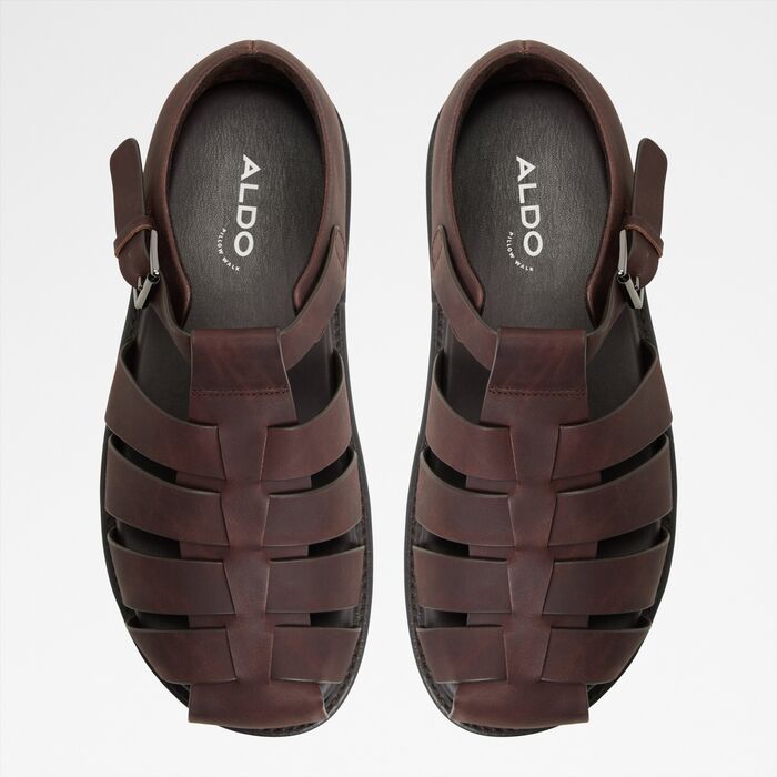 Sandals in brown leather - WILDHAVEN
