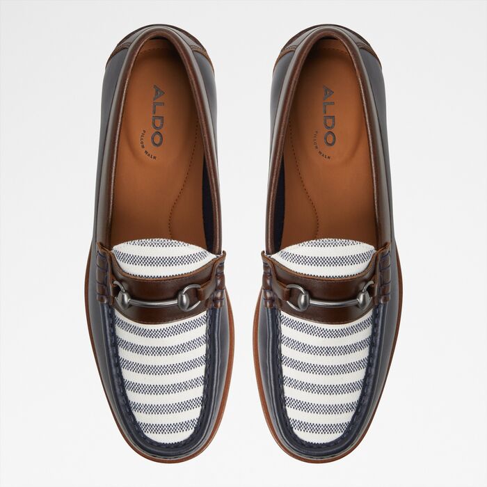 Loafers in navy leather - WILDWOOD