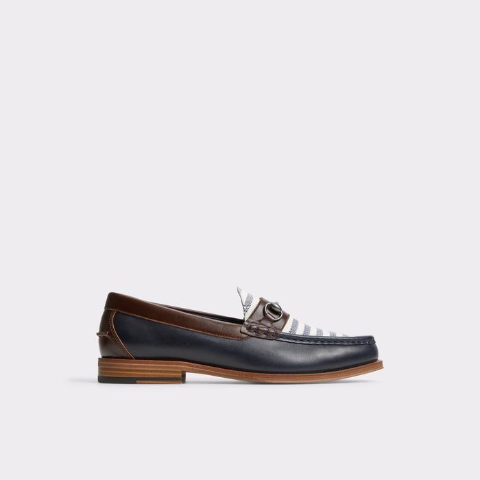 Loafers in navy leather - WILDWOOD