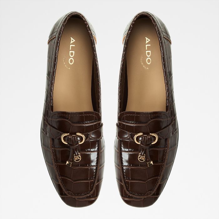 Flat loafers in brown patent - YBILIDE