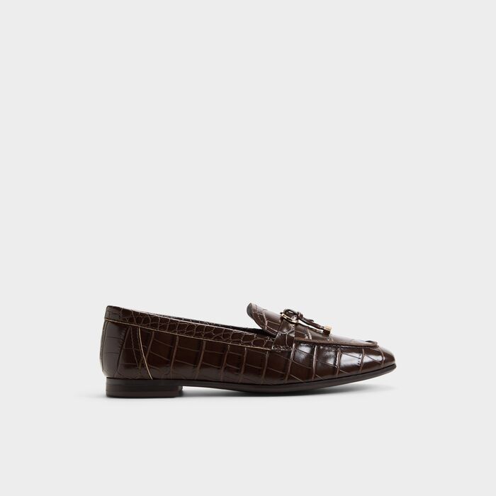 Flat loafers in brown patent - YBILIDE