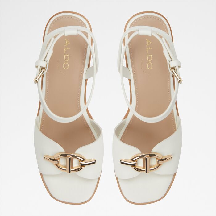 Wedge heeled sandals in white - YBYLIN