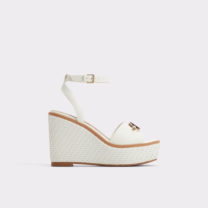 Wedge heeled sandals in white - YBYLIN