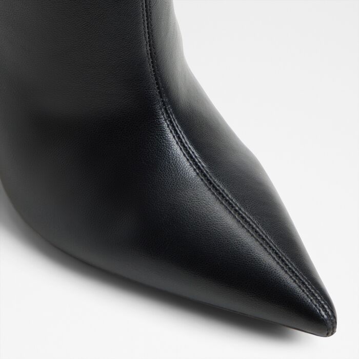 Wedge heeled tall boots in black - ZALYA