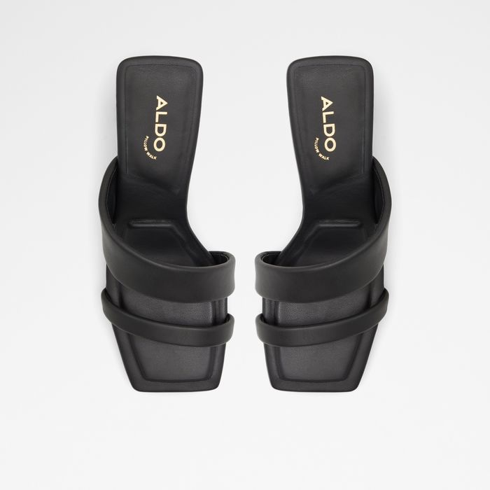 Kitten heeled mules in black - ZAZA