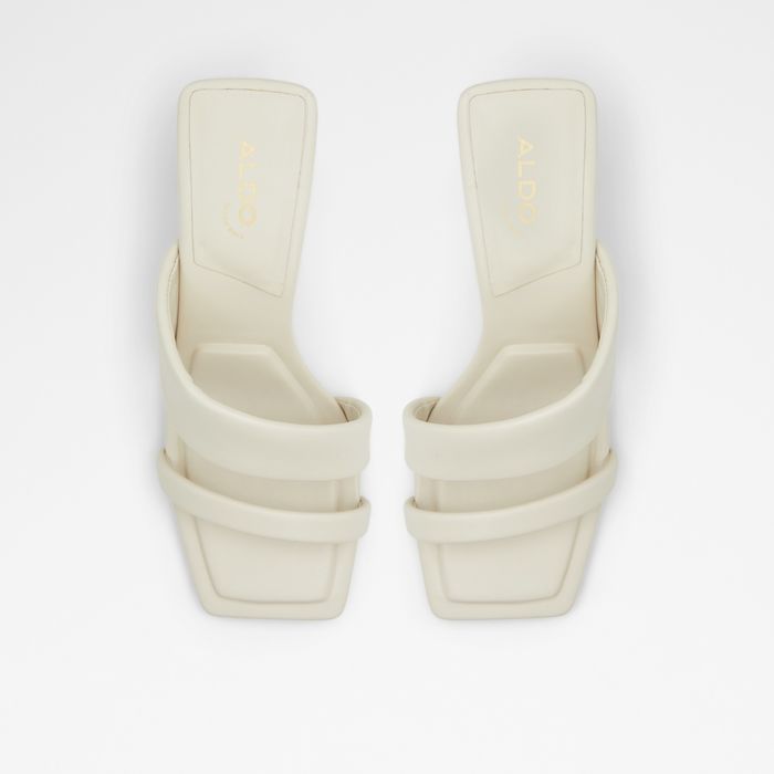 Kitten heeled mules in white - ZAZA
