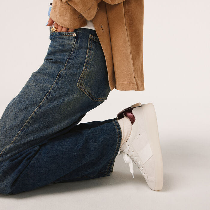 Flat trainers in white leather - ADREI