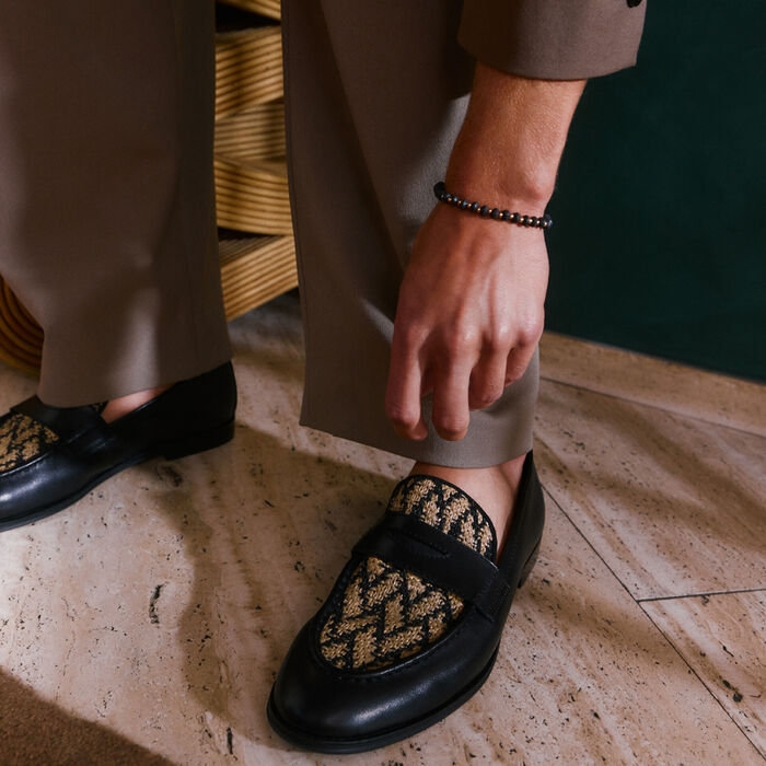 Loafers in black leather - FANO
