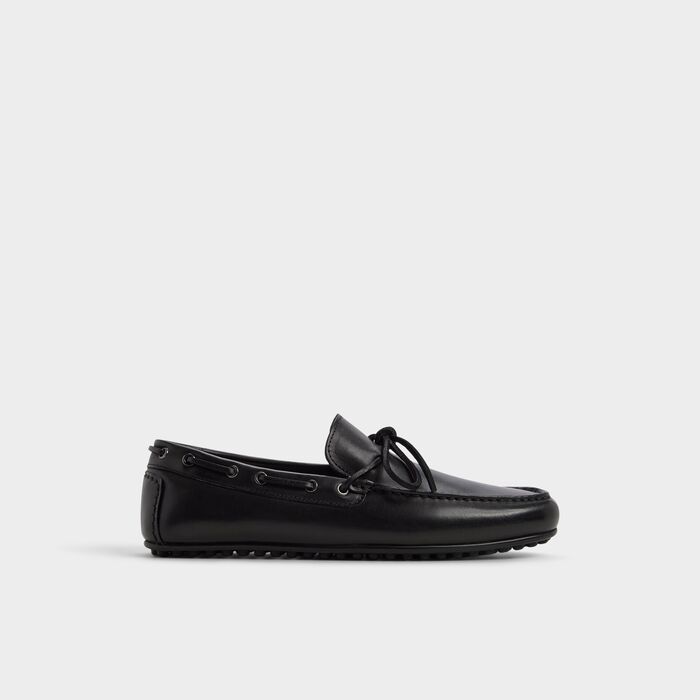 Boat shoes in black leather - KALEB-IN