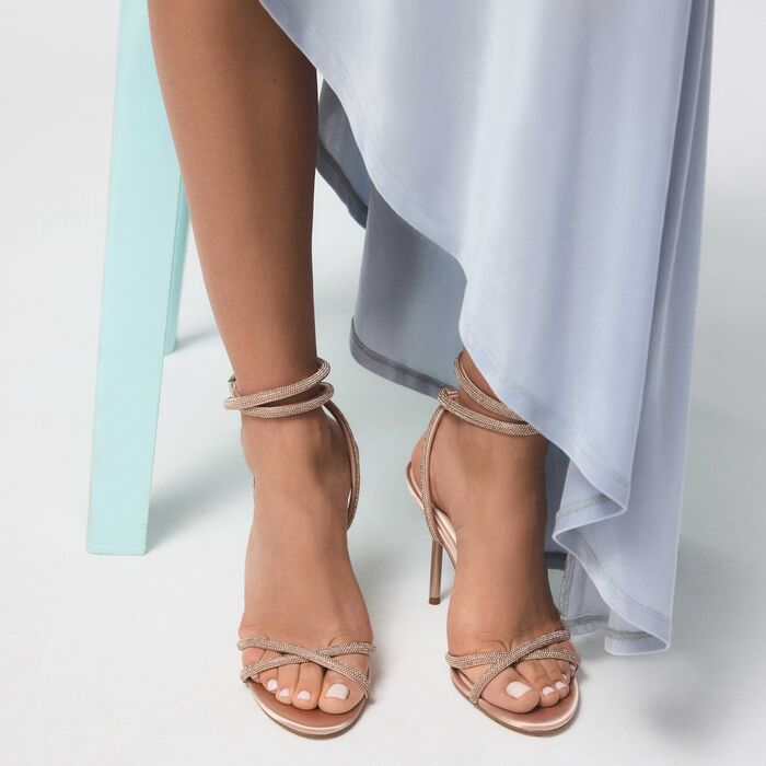 Stiletto heeled sandals in rose gold - MANAELDEN