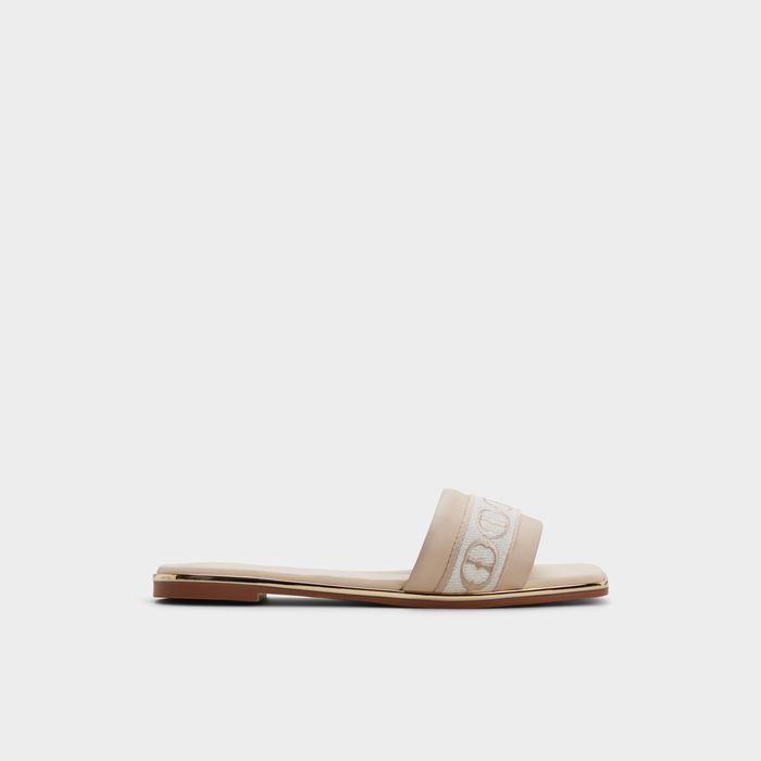 Flat sandals in beige leather - TENDRE-IN