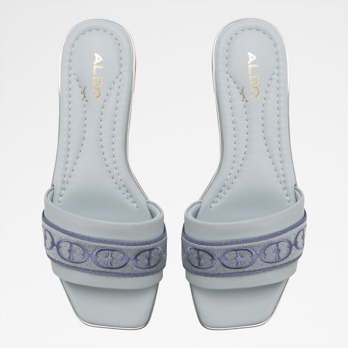 Flat sandals in blue leather - TENDRE-IN
