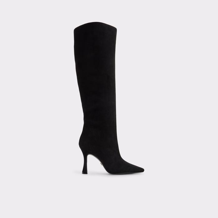 Botas en piel negro, tacón de aguja - ADALINDA