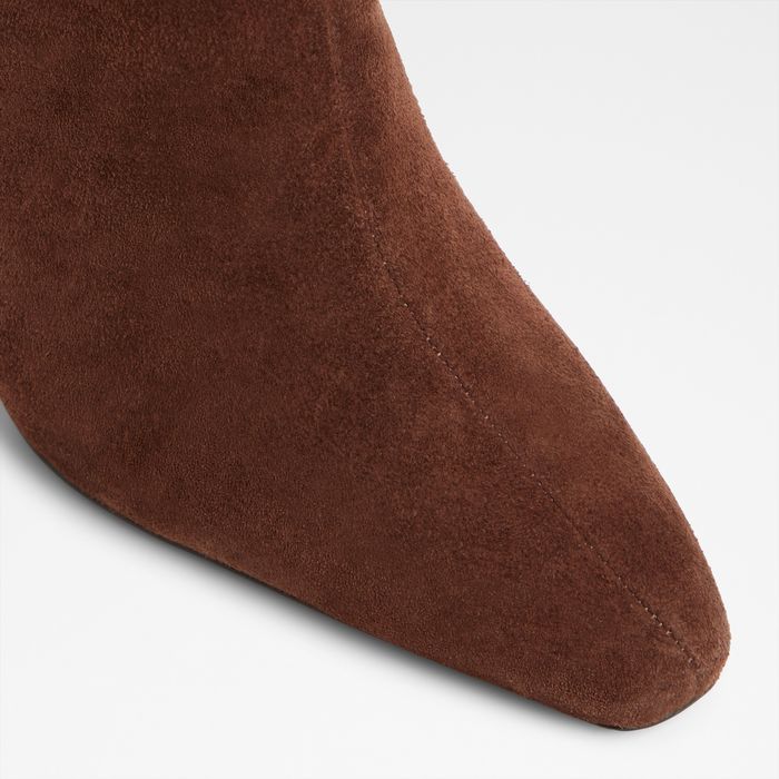 Botas en piel marrón, tacón de aguja - ADALINDA