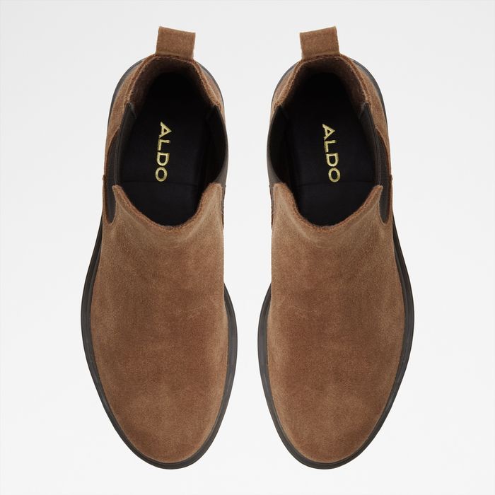 Botins rasos em pele castanho - ADALITLAN