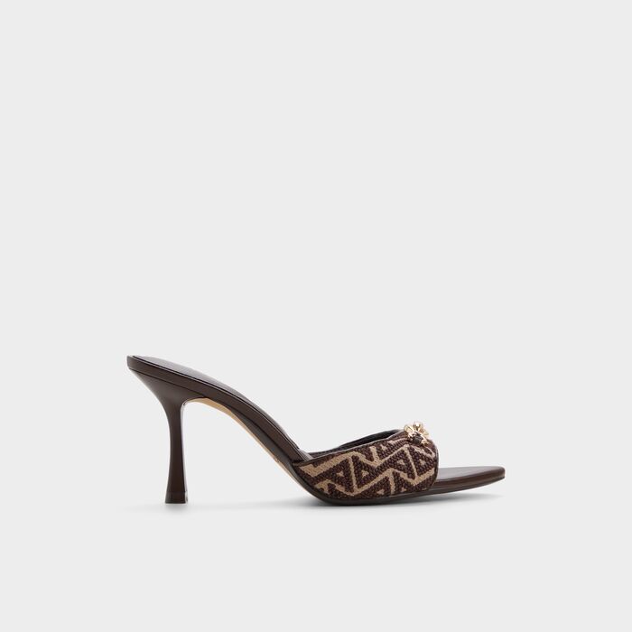 Mules en marrón, tacón de aguja - ADALYNE