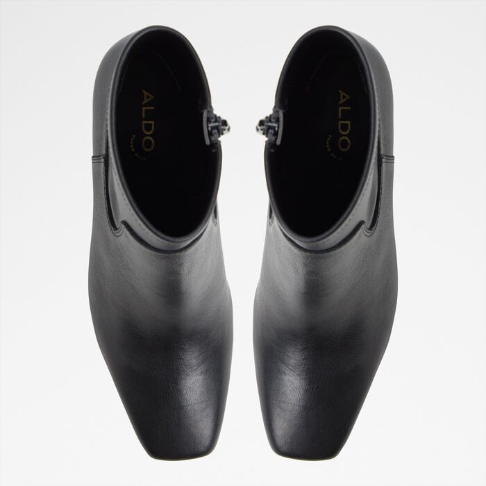 Botines en piel negro, tacón bloque - ADWAODITH
