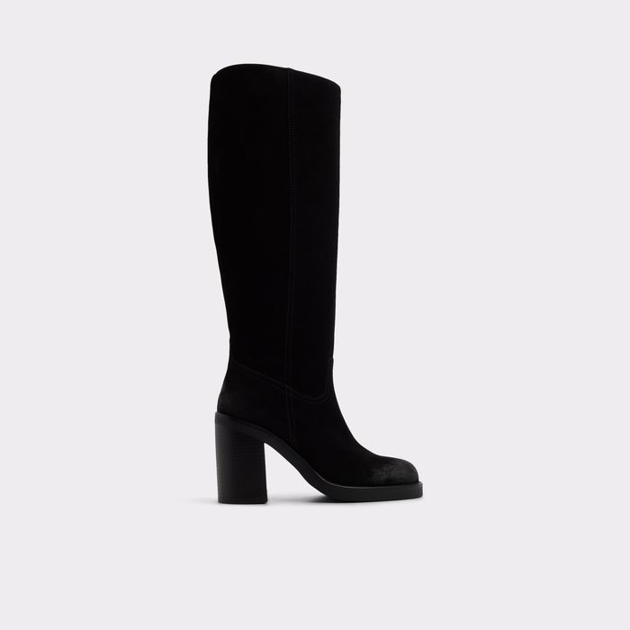 Botas en piel negro, tacón bloque - AGRAEWEN