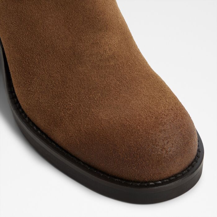 Botas en piel coñac, tacón bloque - AGRAEWEN