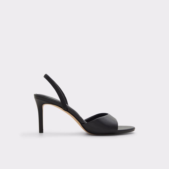 Sandalias en negro, tacón de aguja - AITANA