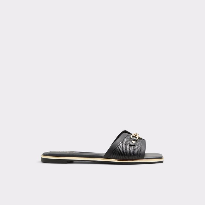 Sandalias planas en negro - ALAMASSI