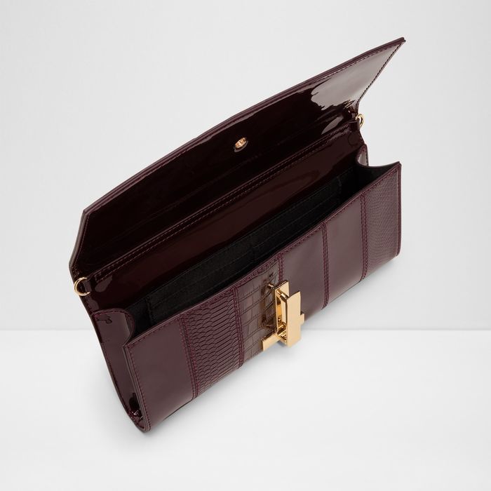 Bolso de mano en barniz burdeos - ALARISSA