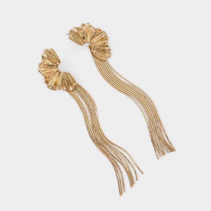 Brincos longos em dourado - ALLYCIA