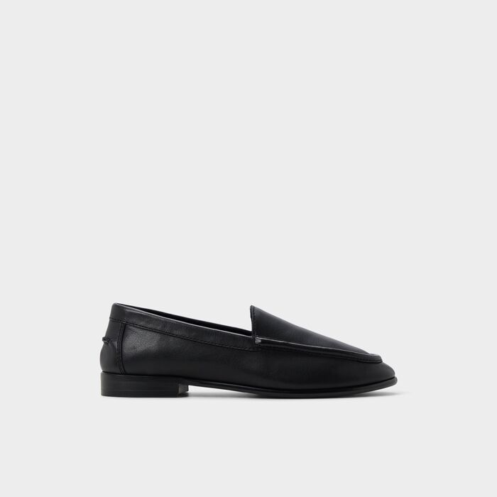 Mocasines planos en piel negro - AMBAR