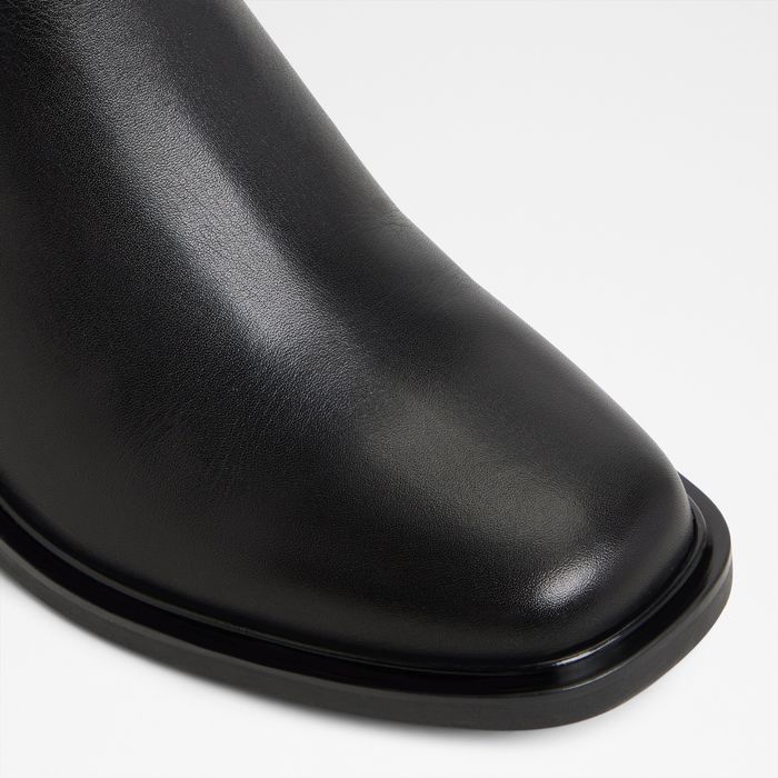 Botas en piel negro, tacón bloque - ANAHI