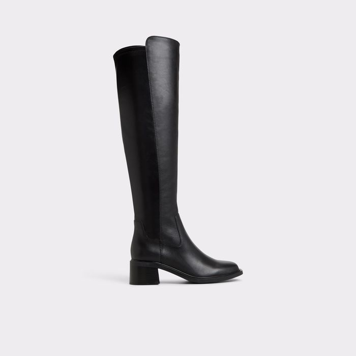 Botas en piel negro, tacón bloque - ANAHI