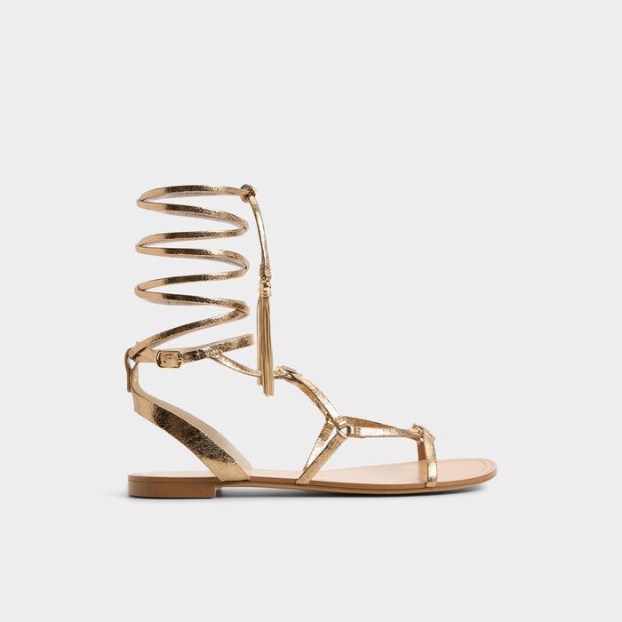 Sandalias planas en oro - ANDRINA