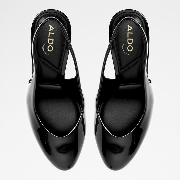 Sapatos em verniz preto, salto fino - ANNALORE