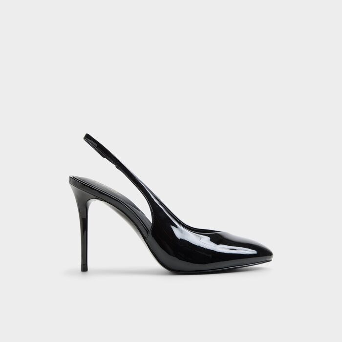 Sapatos em verniz preto, salto fino - ANNALORE