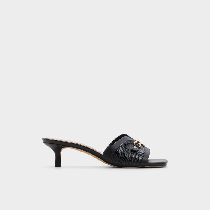Mules en negro, tacón de aguja - ANNAMASSI