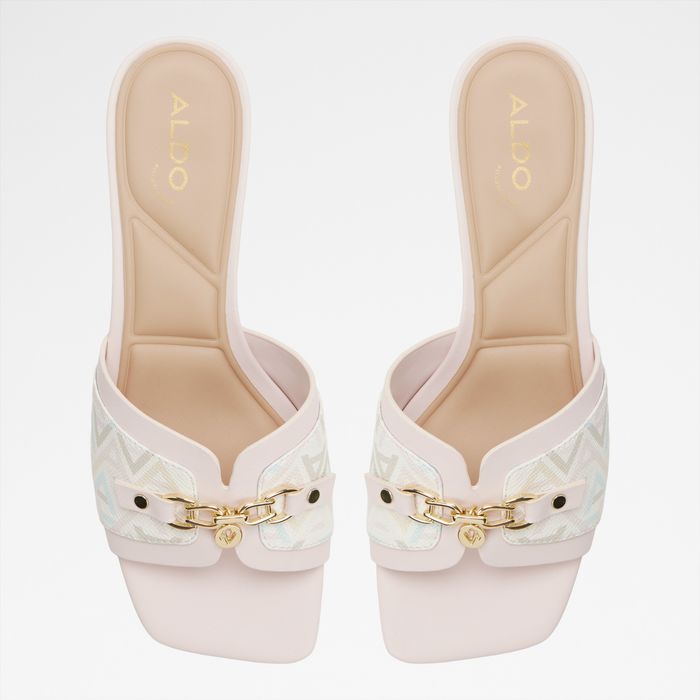Mules em branco, salto fino - ANNAMASSI