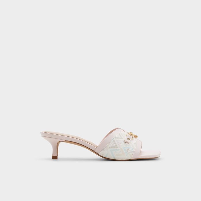 Mules em branco, salto fino - ANNAMASSI