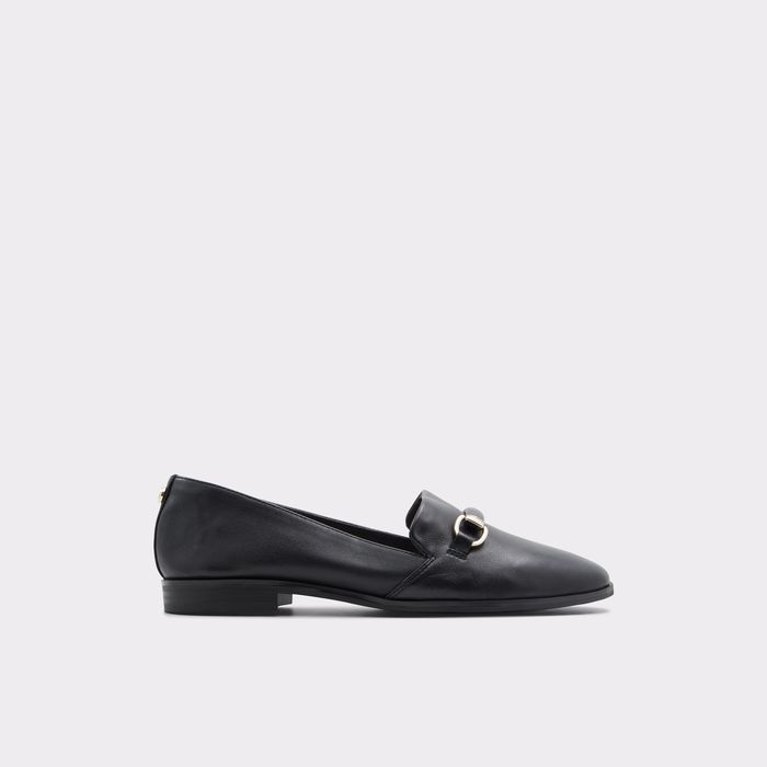 Zapatos planos ALDO para mujer, en piel, en negro, con puntera cuadrada y un detalle metálico APPLEGUM 001001043