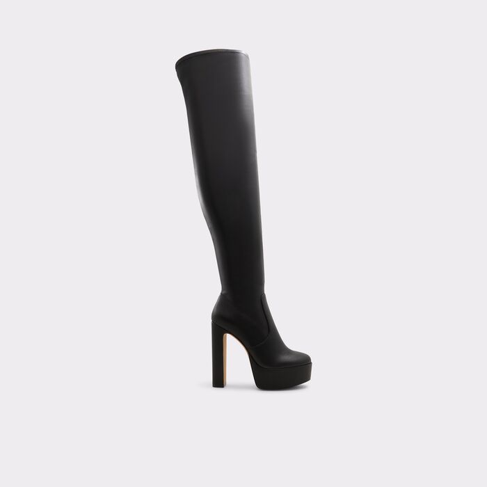 Botas em preto, salto em bloco com plataforma - ASTELAWAN