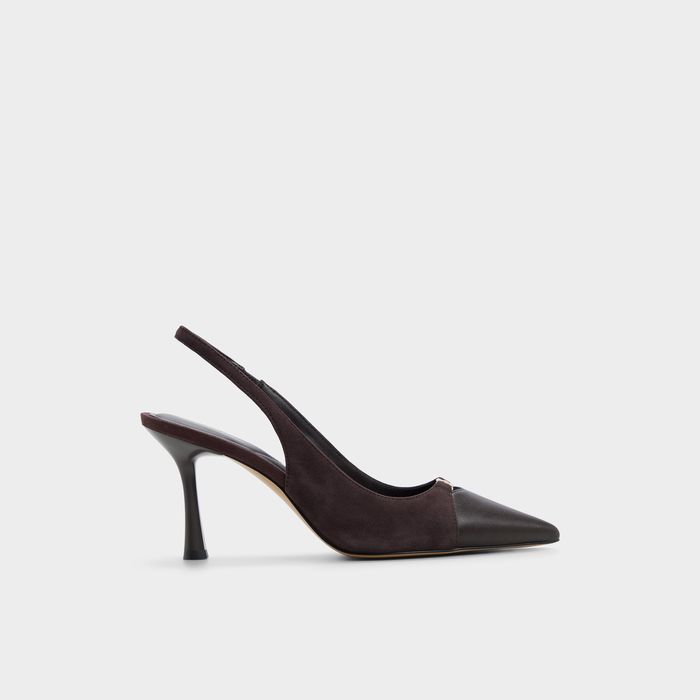 Sapatos em pele castanho, salto fino - AUGUSTAS
