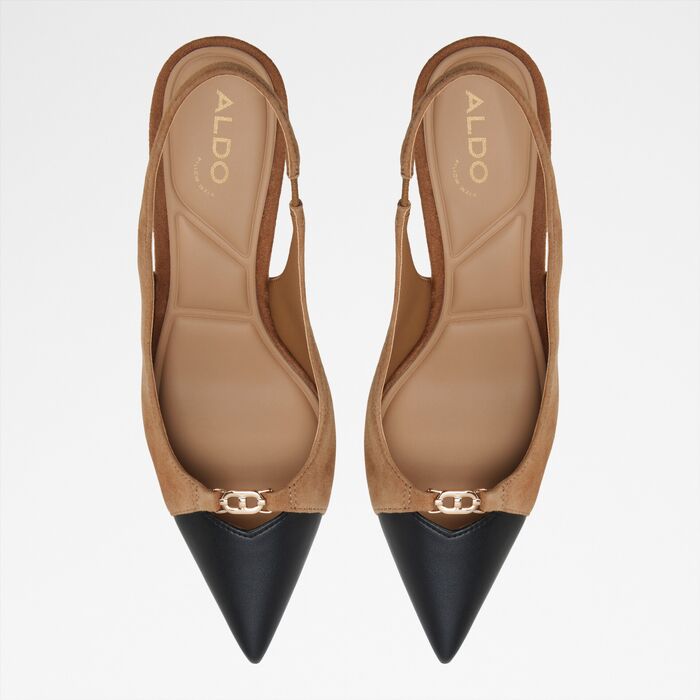 Zapatos de salón en piel beige, tacón de aguja - AUGUSTAS